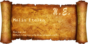 Melis Etelka névjegykártya